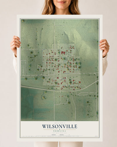 Map of Wilsonville, Nebraska, 24 x 36 inch unframed archival matte print