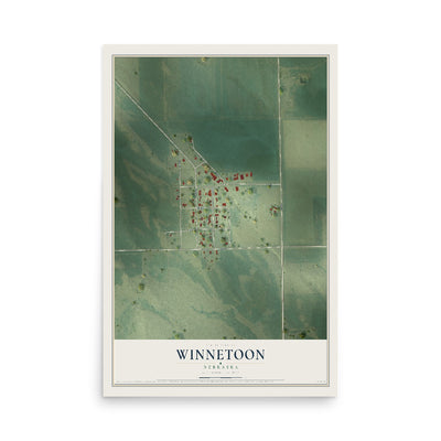 Map of Winnetoon, Nebraska, 12 x 18 inch unframed archival matte print