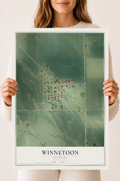 Map of Winnetoon, Nebraska, 18 x 24 inch unframed archival matte print