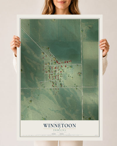 Map of Winnetoon, Nebraska, 24 x 36 inch unframed archival matte print