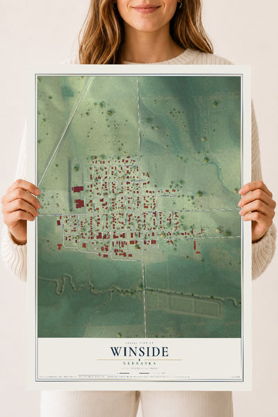 Map of Winside, Nebraska, 18 x 24 inch unframed archival matte print
