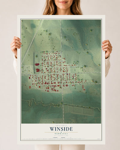 Map of Winside, Nebraska, 24 x 36 inch unframed archival matte print