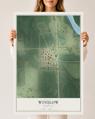 Map of Winslow, Nebraska, 24 x 36 inch unframed archival matte print
