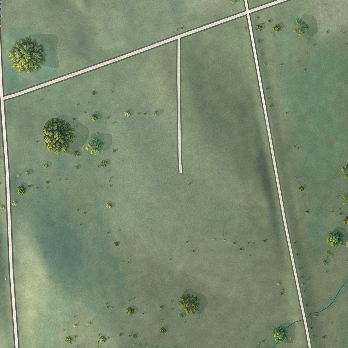 Second close-up of the map of Wynot, Nebraska print showing more streets and buildings