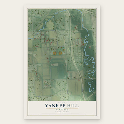 Yankee Hill, Nebraska map print, the full design