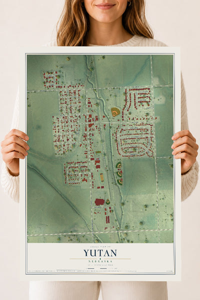 Map of Yutan, Nebraska, 18 x 24 inch unframed archival matte print