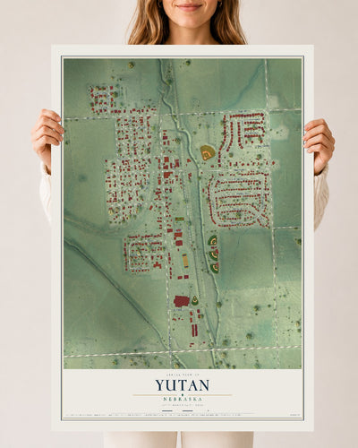 Map of Yutan, Nebraska, 24 x 36 inch unframed archival matte print