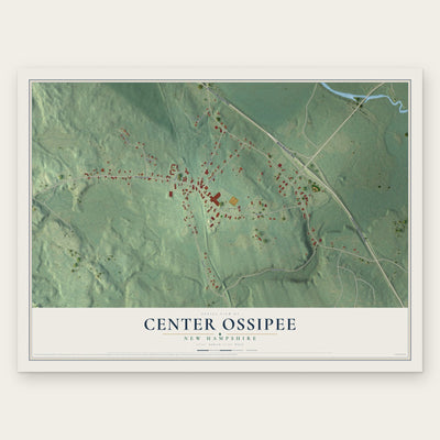 Center Ossipee, New Hampshire map print, the full design