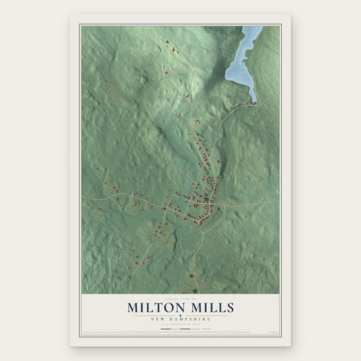 Milton Mills, New Hampshire map print, the full design