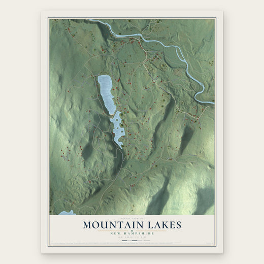 Mountain Lakes, New Hampshire map print, the full design