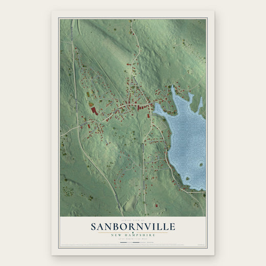 Sanbornville, New Hampshire map print, the full design