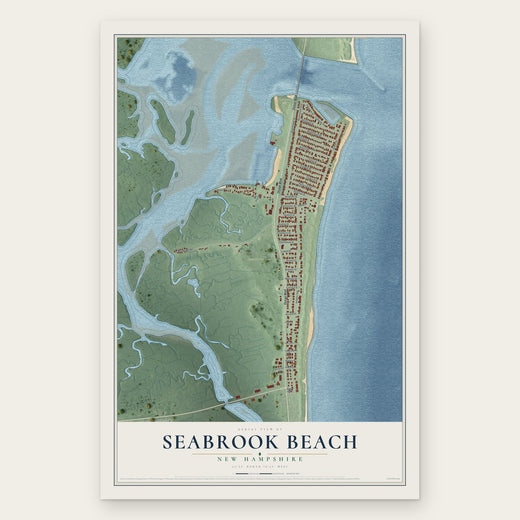 Seabrook Beach, New Hampshire map print, the full design
