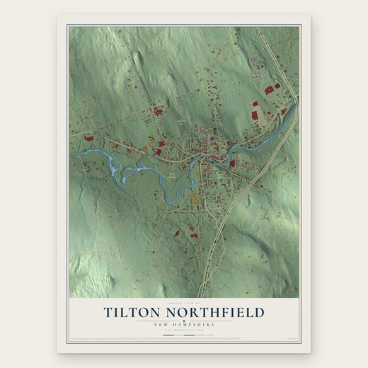 Tilton Northfield, New Hampshire map print, the full design