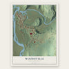 Woodsville, New Hampshire map print, the full design