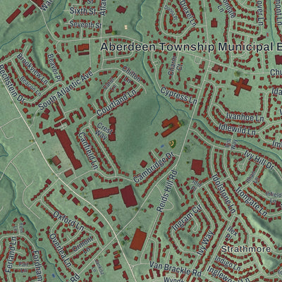 Close-up 1 of the Aberdeen, New Jersey map artwork