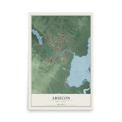 Absecon, New Jersey map print, 12" x 18" Archival Matte Print mockup
