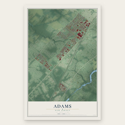 Adams, New Jersey map print, the full design