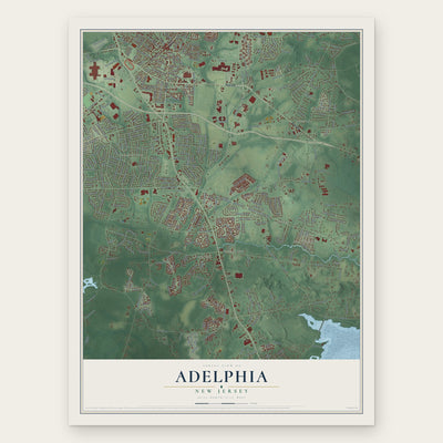 Adelphia, New Jersey map print, the full design