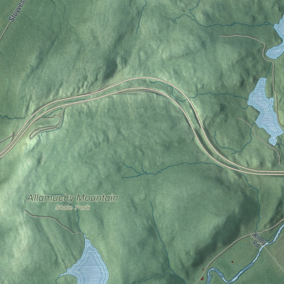 Close-up 2 of the Allamuchy, New Jersey map artwork