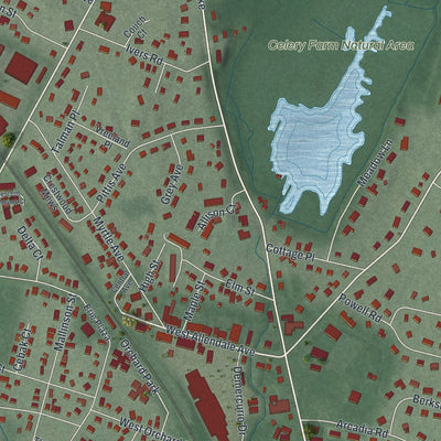 Close-up 1 of the Allendale, New Jersey map artwork