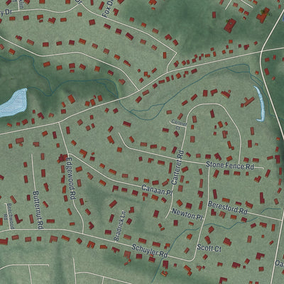 Close-up 2 of the Allendale, New Jersey map artwork