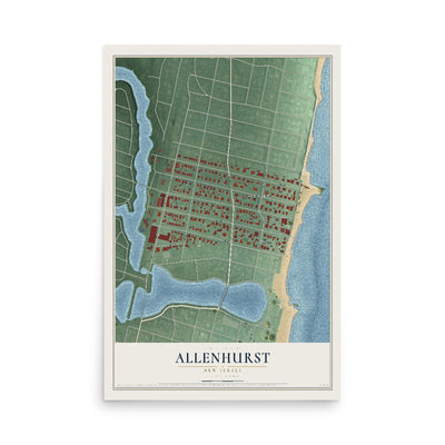 Allenhurst, New Jersey map print, 12" x 18" Archival Matte Print mockup