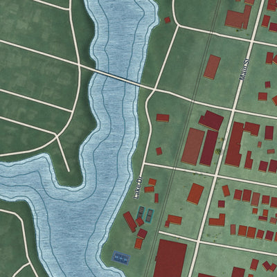 Close-up 2 of the Allenhurst, New Jersey map artwork