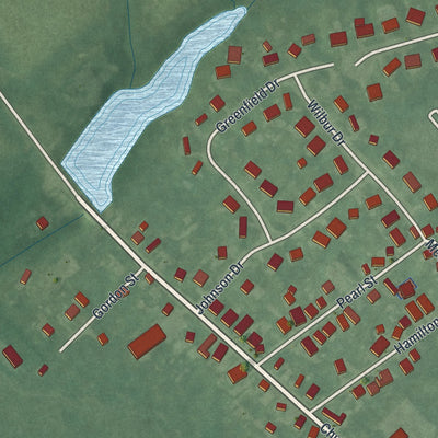 Close-up 2 of the Allentown, New Jersey map artwork
