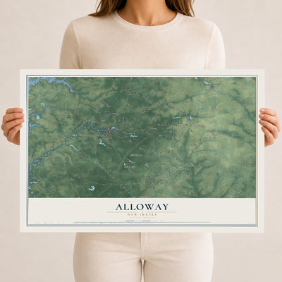 Alloway, New Jersey map print, 12" x 18" Archival Matte Print mockup
