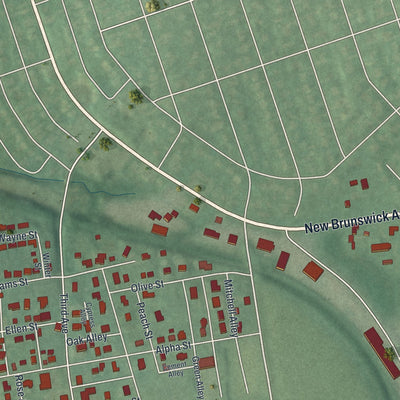 Close-up 2 of the Alpha, New Jersey map artwork