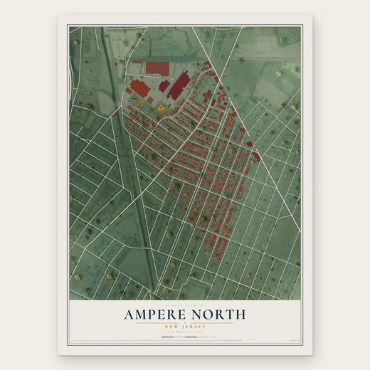 Ampere North, New Jersey map print, the full design