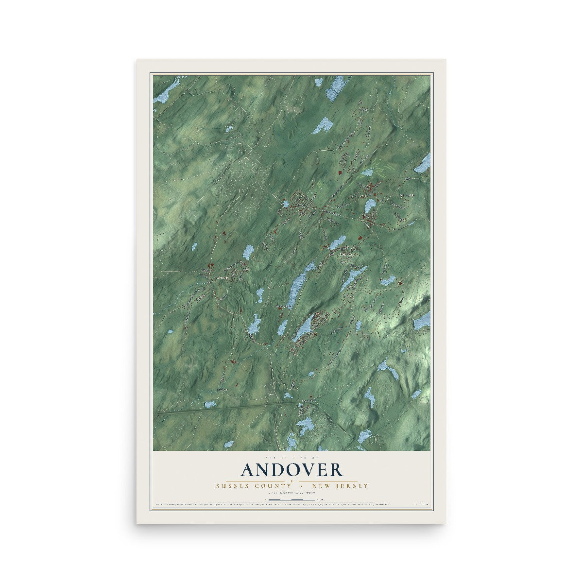 Andover, New Jersey map print, 12" x 18" Archival Matte Print mockup