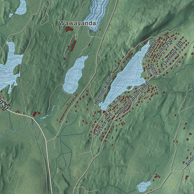 Close-up 2 of the Andover, New Jersey map artwork