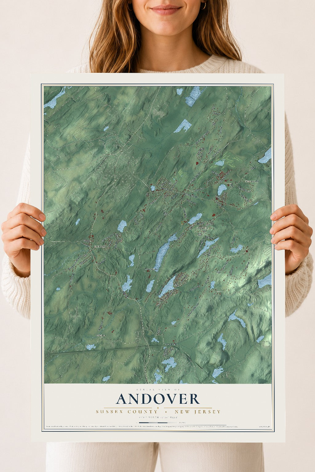Andover, New Jersey map print, 18" x 24" Archival Matte Print mockup