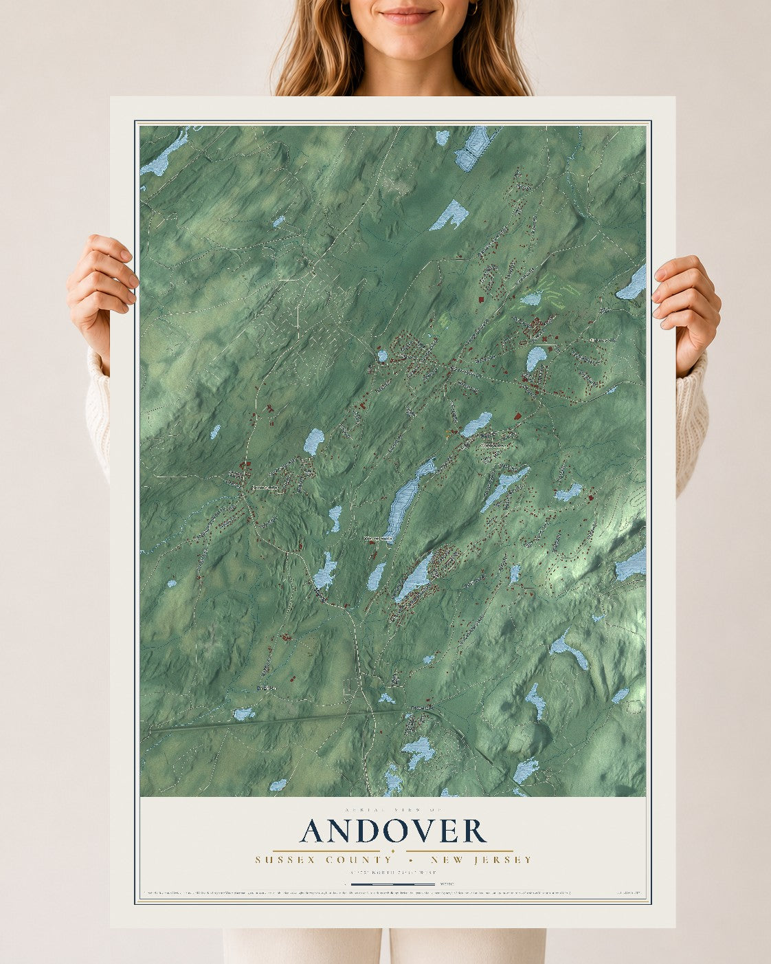 Andover, New Jersey map print, 24" x 36" Archival Matte Print mockup