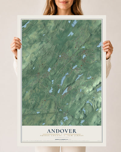 Andover, New Jersey map print, 24" x 36" Archival Matte Print mockup