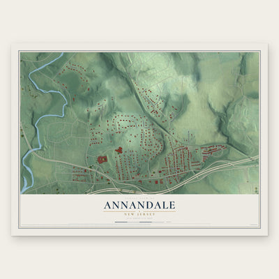 Annandale, New Jersey map print, the full design