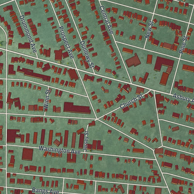 Close-up 1 of the Asbury Park, New Jersey map artwork
