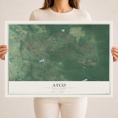 Atco, New Jersey map print, 18" x 24" Archival Matte Print mockup