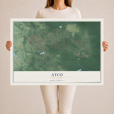 Atco, New Jersey map print, 24" x 36" Archival Matte Print mockup