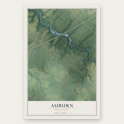 Auburn, New Jersey map print, the full design