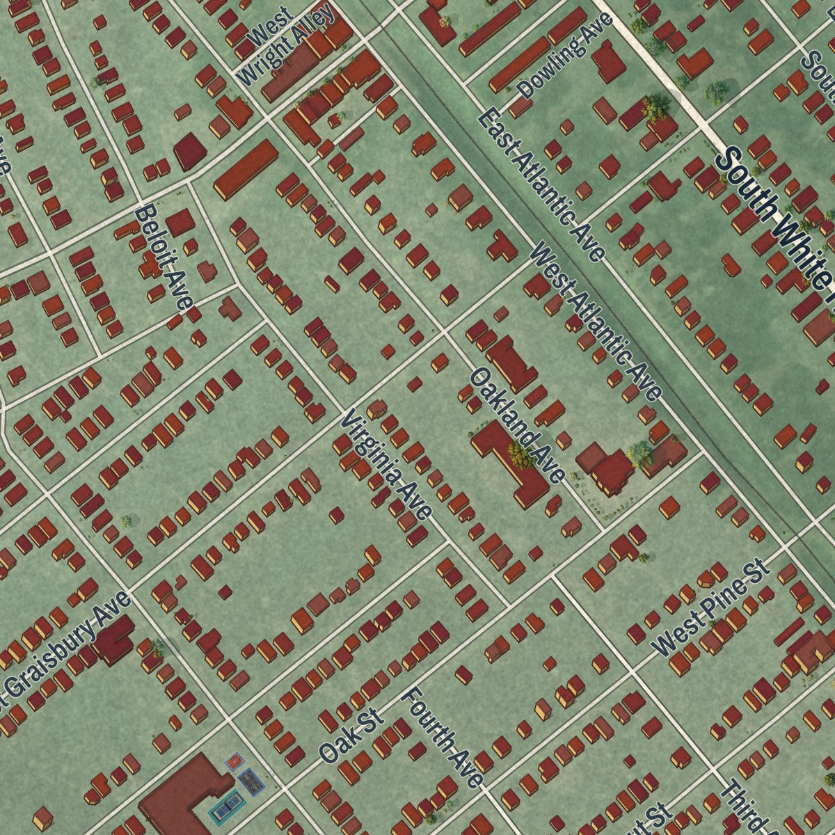 Close-up 1 of the Audubon, New Jersey map artwork
