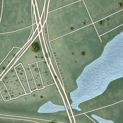 Close-up 1 of the Audubon Park, New Jersey map artwork