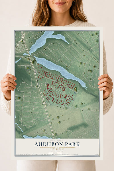 Audubon Park, New Jersey map print, 18" x 24" Archival Matte Print mockup