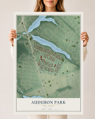 Audubon Park, New Jersey map print, 24" x 36" Archival Matte Print mockup