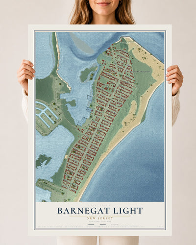 Barnegat Light, New Jersey map print, 24" x 36" Archival Matte Print mockup
