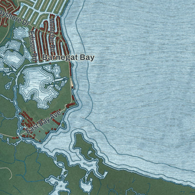 Close-up 2 of the Barnegat, New Jersey map artwork