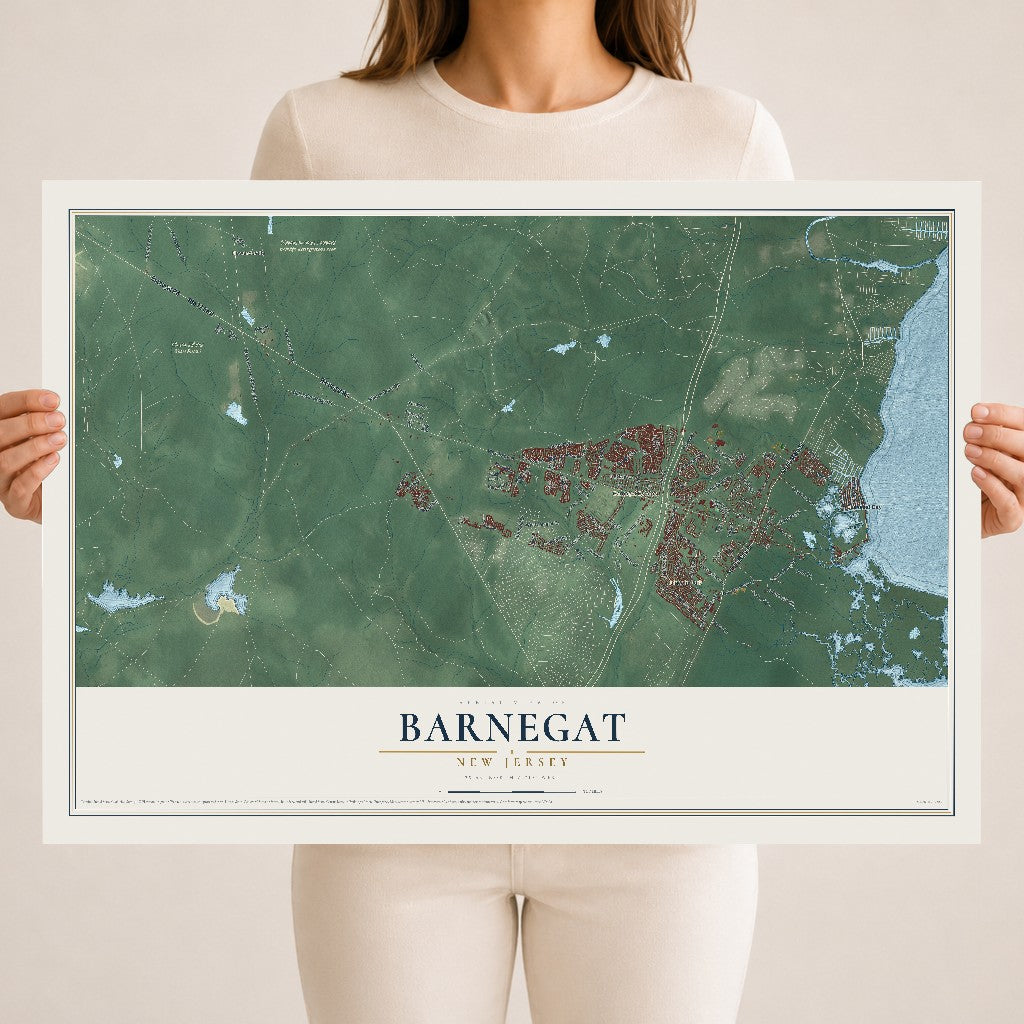 Barnegat, New Jersey map print, 18" x 24" Archival Matte Print mockup