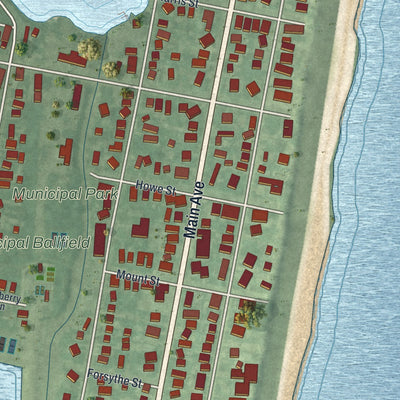 Close-up 1 of the Bay Head, New Jersey map artwork