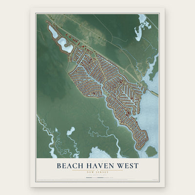 Beach Haven West, New Jersey map print, the full design
